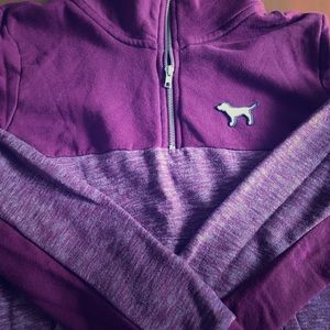 Pink half zip pullover